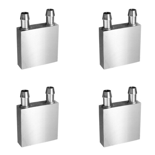 4X Aluminum Water Cooling Block 40X40X12mm Cooler for Computer CPU Radiator