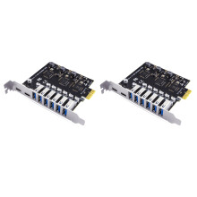 2X USB 3.2 and Type C PCI-E Expansion Card PCIE to USB Controller 6Port + 2Port USB-C 3.2 PCI-E Card Adapter