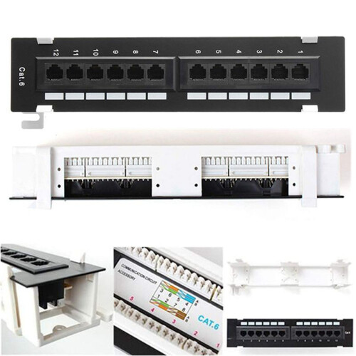 6X Network Tool Kit 12 Port CAT6 Patch Panel RJ45 Networking Wall Mount Rack with Surface Wall Mount Bracket 2