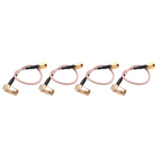 4X 6 Inch SMA Male to SMA Right Angle Male Plug Jumper Pigtail Cable RG316