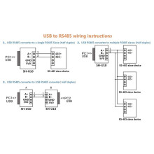 6X USB to RS485 Communication Module Bidirectional Half-Duplex Serial Converter