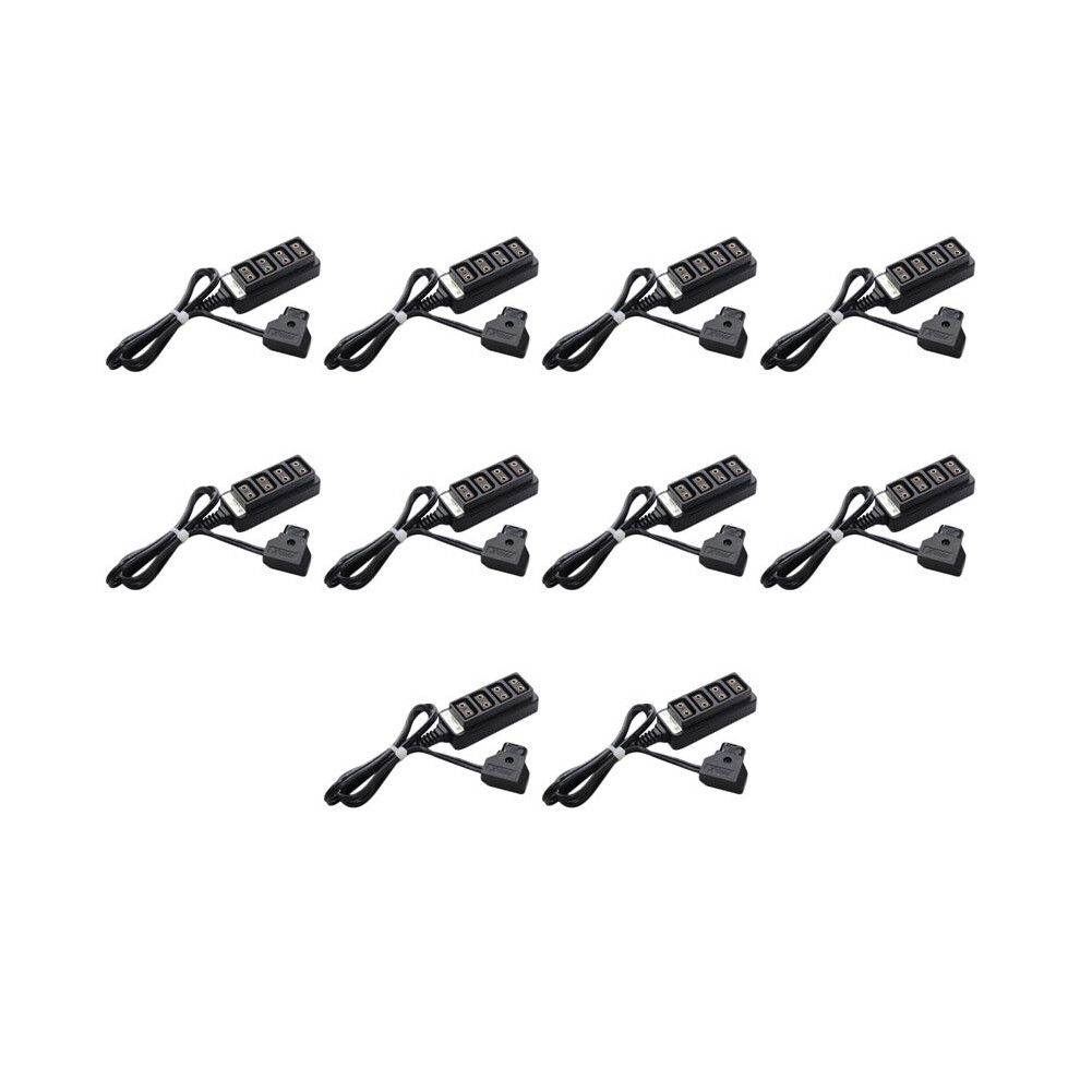 Torribaly 10X D-Tap Male To 4-Port P-Tap Female Camera Power Supply Distributor Dtap Fourway Splitter