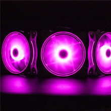 4st 12 cm Koelventilatoropening Binnen en Buiten Lichtroze LED Stil Hoog Windvolume Computer RGB-Koelventilator