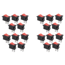 20PCS -Off KCD11 2Pin 2P Svart Röd Båtbilsvippströmbrytare 3A 250V 6A 125V AC-Knapp KCD1-11 10X15 10X15 KCD117