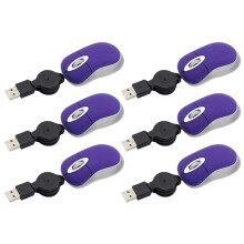 6X USB Kabelgebundene Maus Einziehbare Kleine Kleine Maus 1600 DPI Optische Kompakte Reisemäuse für Windows 98 2000 XP Vista Version