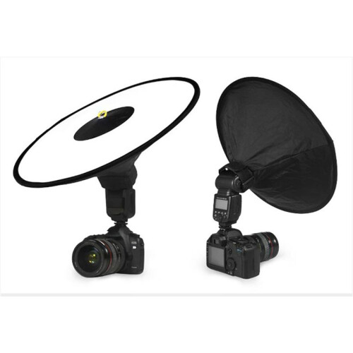 2X Universal 44cm Round Flash Softbox Portable Foldable Style Speedlite Diffuser Reflector Strap for Camera Flash 2