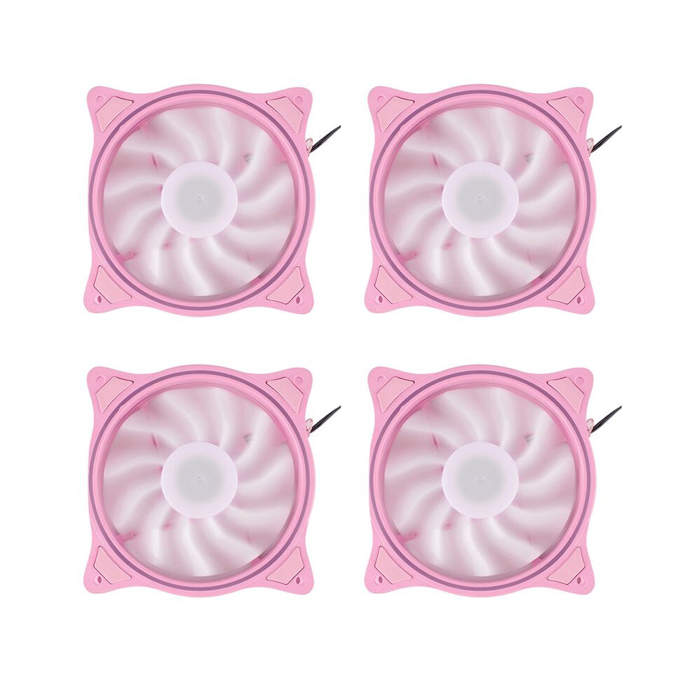 4Pcs 12Cm Cooling Fan Aperture Inside And Outside Led Silent High Wind Volume Computer Rgb Cooling Fan Light 6033987390790