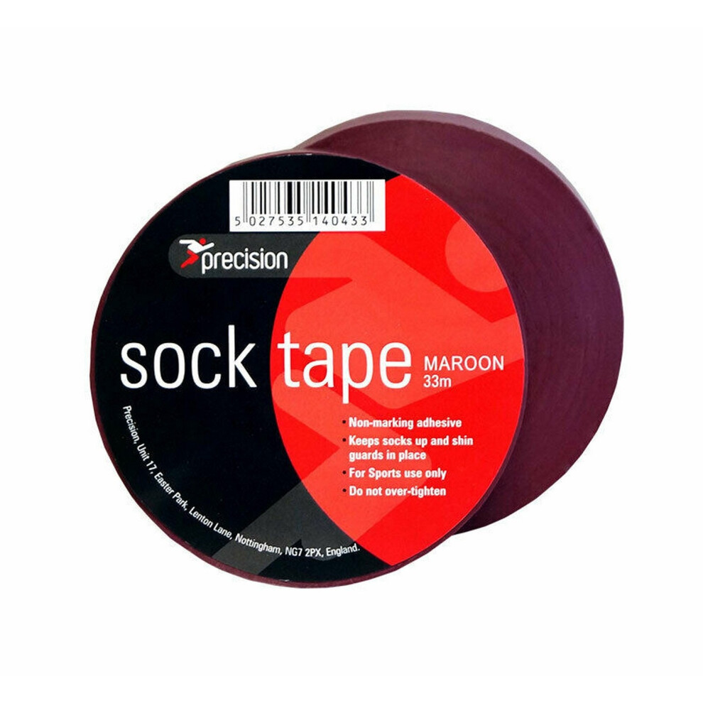 (33M, Maroon) Precision 19Mm Sock Tape (Pack Of 10) 5059699082601