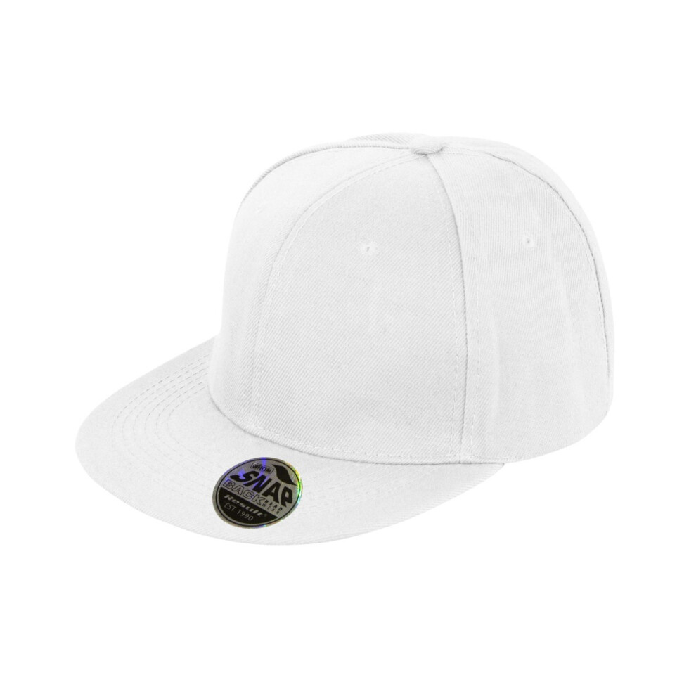 Result (One Size, ) Unisex Core Bronx Original Flat Peak Snapback Solid Colour Cap White