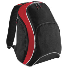 (One Size, Black/Classic Red/White) Bagbase Teamwear Backpack / Rucksack (21 Litres)