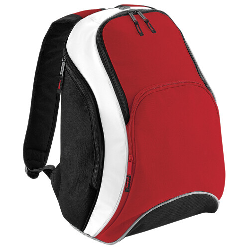 BagBase (One Size, Classic Red/Black/White) Bagbase Teamwear Backpack / Rucksack (21 Litres)