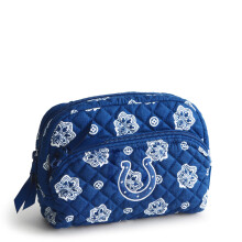 Vera Bradley Dames Katoenen NFL Medium Cosmetica Organizer Tas (Meerdere Teams Beschikbaar), Indianapolis Colts Blauw/Wit Bandana, Eén Maat