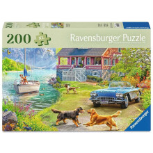 Ravensburger Feel Well - Zomermeerhuis - 200 Stukjes Puzzel | Dikkere Stukken, Groot Formaat, Inclusief Stand
