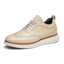 Bruno Marc Heren MaxFlex Dress Sneakers Oxfords Casual Wingtip Brogue Schoenen, Maat 9, Apricot-PU,SBOX2326M