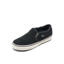 Vans Dames Asher Slip-On Schoen | Casual Sneakers voor Wandelen, Mode & Dagelijks Gebruik, Zwart/Hoge Pluche, 8.5