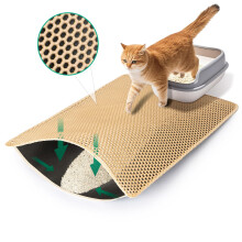 Cat Litter Mats Litter Trapping Mat, 25''x16'' Cat Litterbox Mat for Floor, 2 Layer Honeycomb Pet Litterbox Matt Catcher Rug, Waterproof Urine Proof,