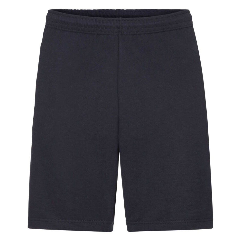 (XL, Deep Navy) Fruit Of The Loom Mens Lightweight Casual Fleece Shorts (240 GSM)