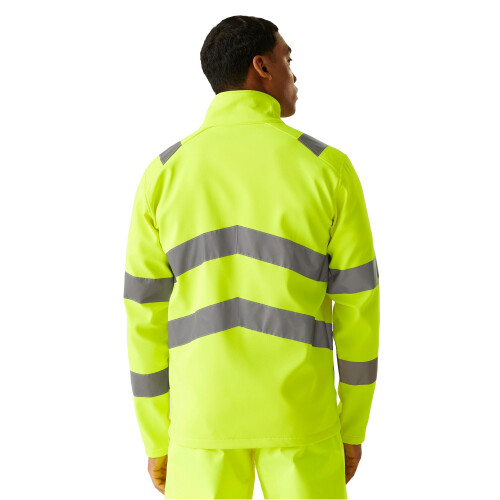 (3XL, Yellow) Regatta Professional Mens Pro Contract Ablaze Hi-Vis 2 Layer Soft Shell Jacket 2