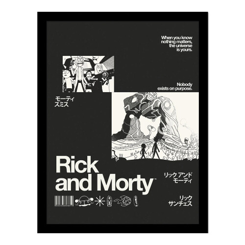 Rick And Morty Rick And Morty Nobody Exists On Purpose Framed Print