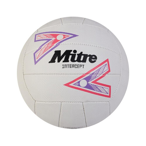 Mitre (5, White/Purple/Pink) Mitre 2024 Intercept Netball