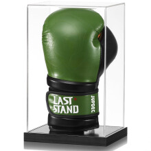 JupDec Boxing Handschoen Display Case, Transparante Acryl Showcase met Houten Basis voor 1 Handschoen