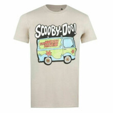 (XL, Sand/White/Yellow) Scooby Doo Mens The Mystery Machine T-Shirt