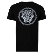 (XL, Black/White) Black Panther Mens Logo T-Shirt