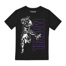 (7-8 Years, Black) Black Panther Boys Outline T-Shirt