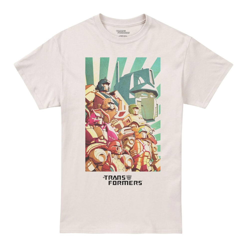 Transformers (L, Natural) Mens Autobots Assemble T-Shirt Multicoloured