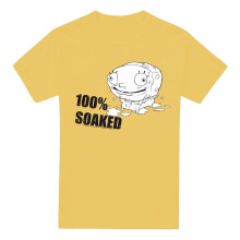 (L, Banana Yellow) SpongeBob SquarePants Mens 100% Soaked T-Shirt