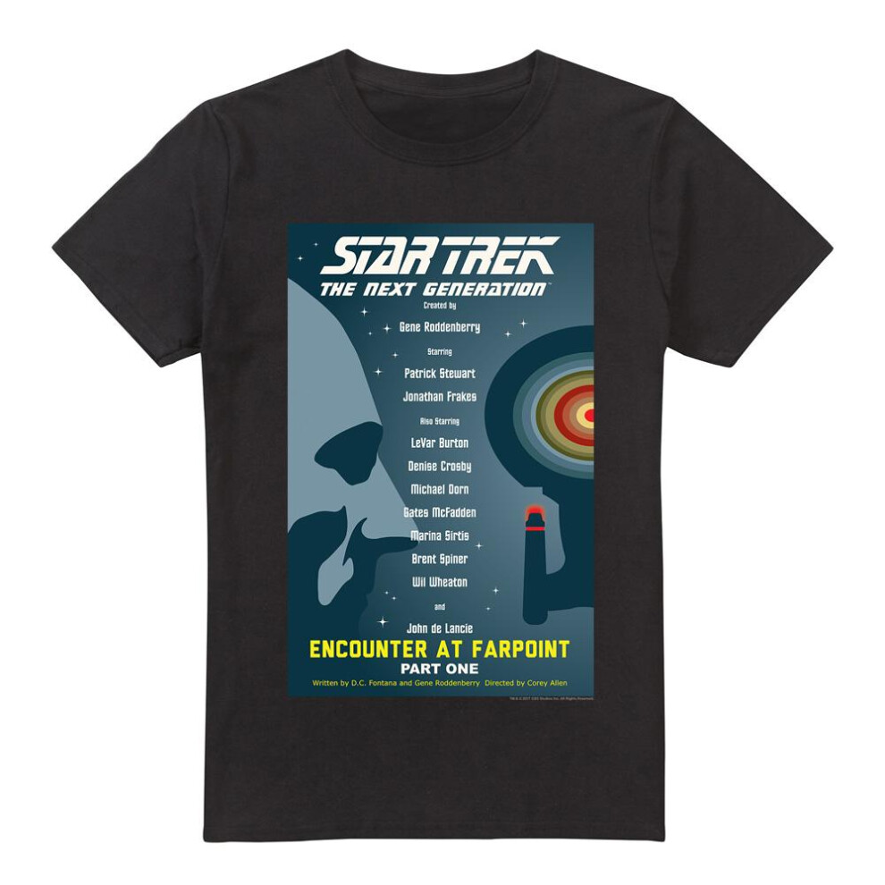 Star Trek (4Xl, ) Mens The Next Generation Season 1 Episode 1 T-Shirt Black