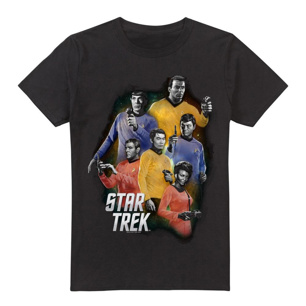 Star Trek (S, ) Mens Galaxy Glow T-Shirt Black
