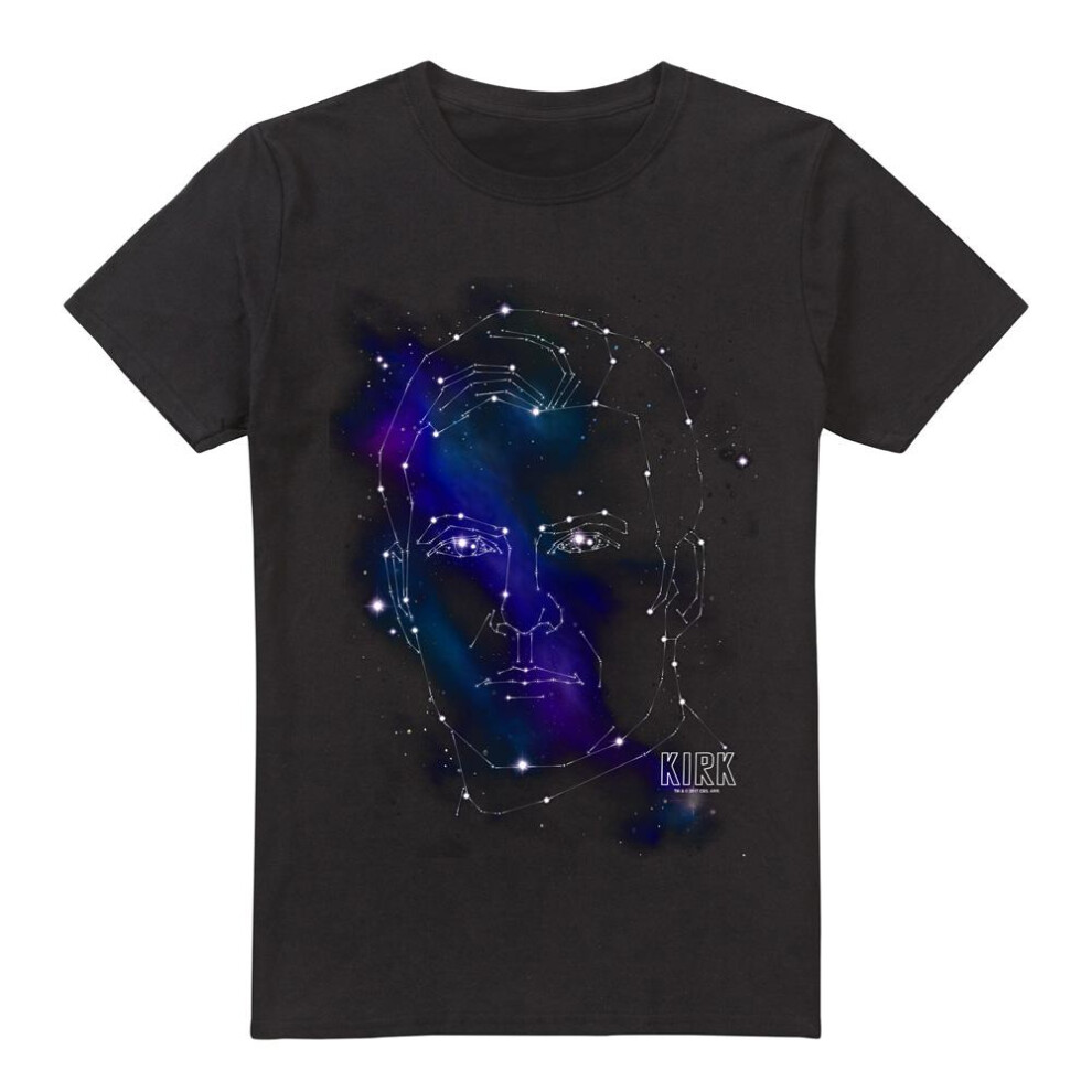 Star Trek (M, ) Mens Captain Kirk Constellations T-Shirt Black