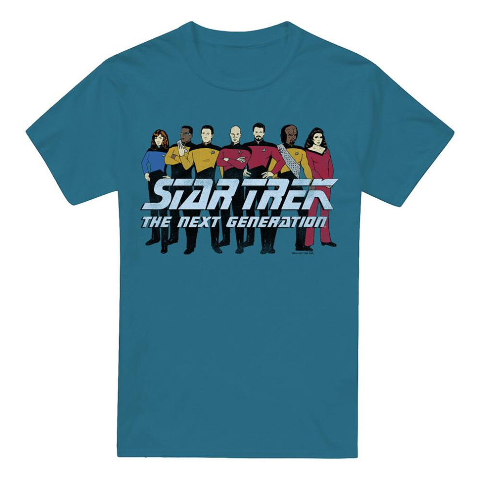 Star Trek (Xxl, Slate) Mens Line Up T-Shirt Multicoloured