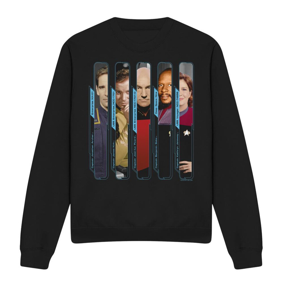 Star Trek (S, ) Unisex Adult The Captains Sweatshirt Black