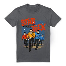 (XXL, Charcoal) Star Trek Mens Run Forward T-Shirt