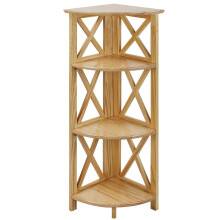 Casual Home Montego 3-Schaps Hoek Vouwboekenkast met Bovenkant, Natuur