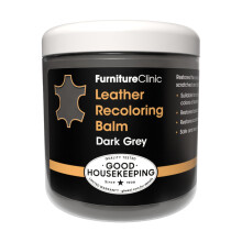 The Original Leather Recoloring Balm by Furniture Clinic - Dark Grey Leather Dye for Furniture, Couches & Car Seats - Restore Scratched, Faded, & Dama