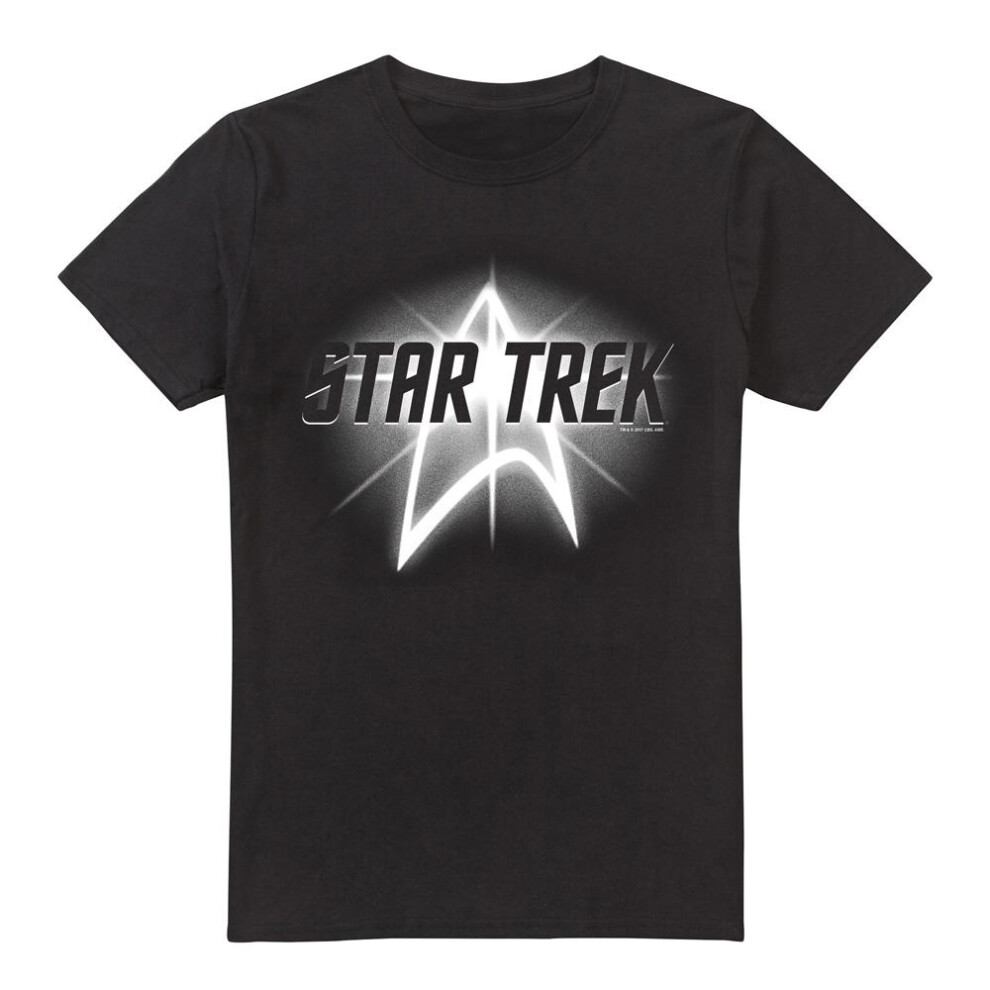 Star Trek (L, ) Mens Glow Logo T-Shirt Black