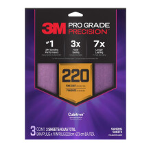 3M Pro Grade Precisie Schuurvellen met Anti-Slip Grip, 9 x 11 in, 220 Grit, 3-Pack