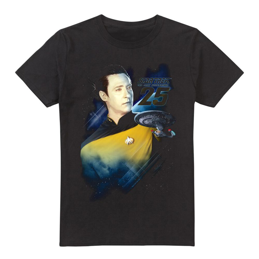 Star Trek (S, ) Mens 25Th Data T-Shirt Black