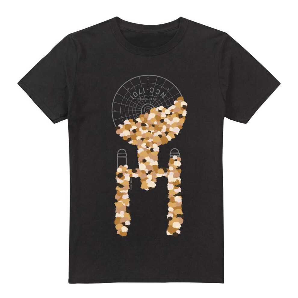 Star Trek (S, ) Mens Tribble Takeover T-Shirt Black