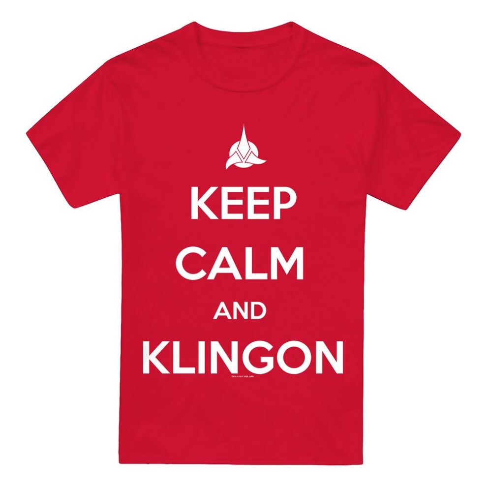 Star Trek (3Xl, ) Mens Calm Klingon T-Shirt Red