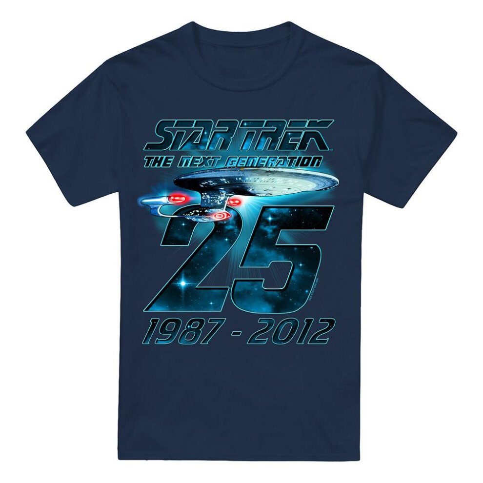 Star Trek (S, Navy) Mens Enterprise 25 T-Shirt Blue,Multicoloured