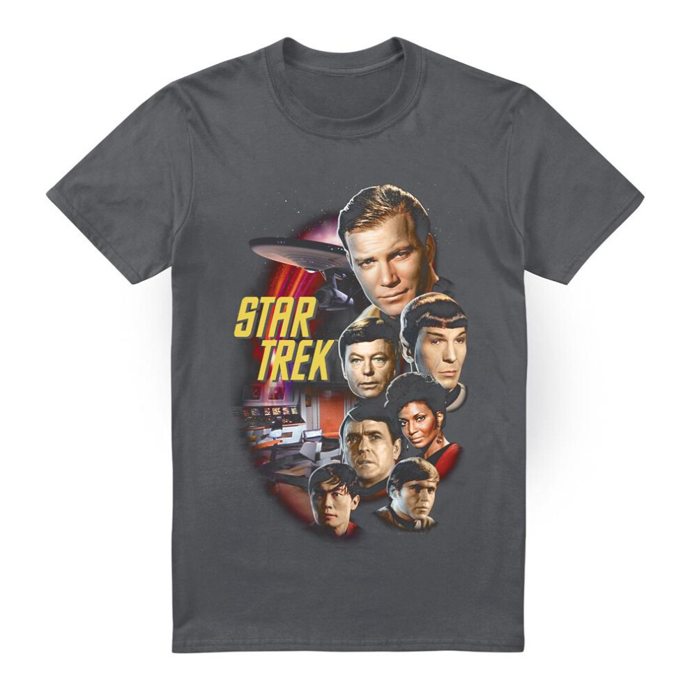 Star Trek (3Xl, Charcoal) Mens Classic Crew T-Shirt Multicoloured