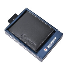 (One Size, Black) Lambretta Logo Leather Wallet