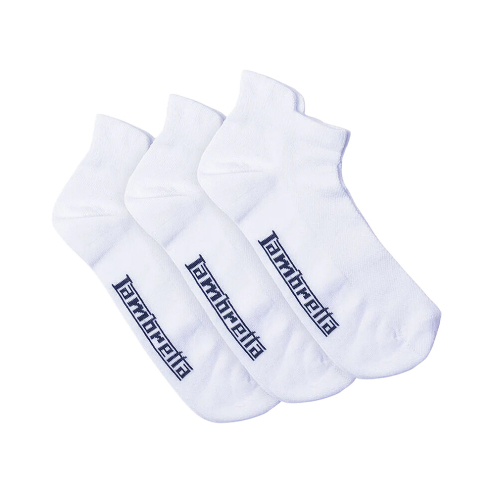 Lambretta (6 Uk-11 Uk, White) Mens Trainer Socks (Pack Of 3)