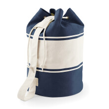 (One Size, French Navy/Off White) Quadra Canvas Duffel Bags - 30 Litres