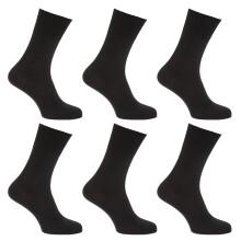 (UK Shoe 6-11, EUR 39-45, Black) Mens Stay Up Non Elastic Diabetic Socks (Pack Of 6)