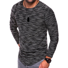 (Black, 4XL) Homme Fin Mode Manches Longues Oneck Tshirt Décontracté Haut Hot Pull Chemise